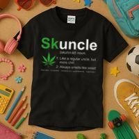 Skuncle Definition Funny Weed Pot Cannabis Marijuana Uncle Kids T-Shirt thumb 3