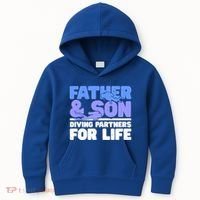 Scuba Diving Father And Son Diving Partners For Life Gift Kids Hoodie thumb 0