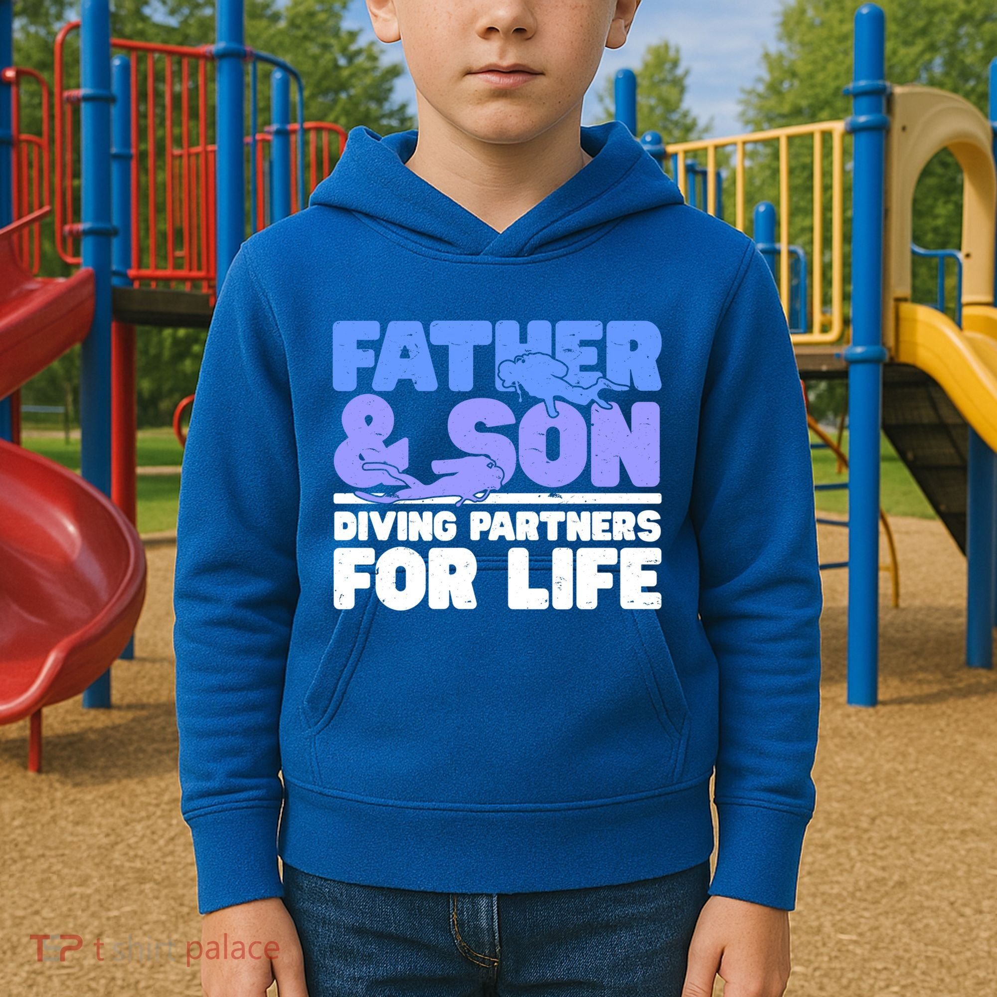Scuba Diving Father And Son Diving Partners For Life Gift Kids Hoodie
