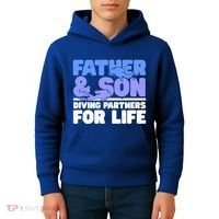 Scuba Diving Father And Son Diving Partners For Life Gift Kids Hoodie thumb 4