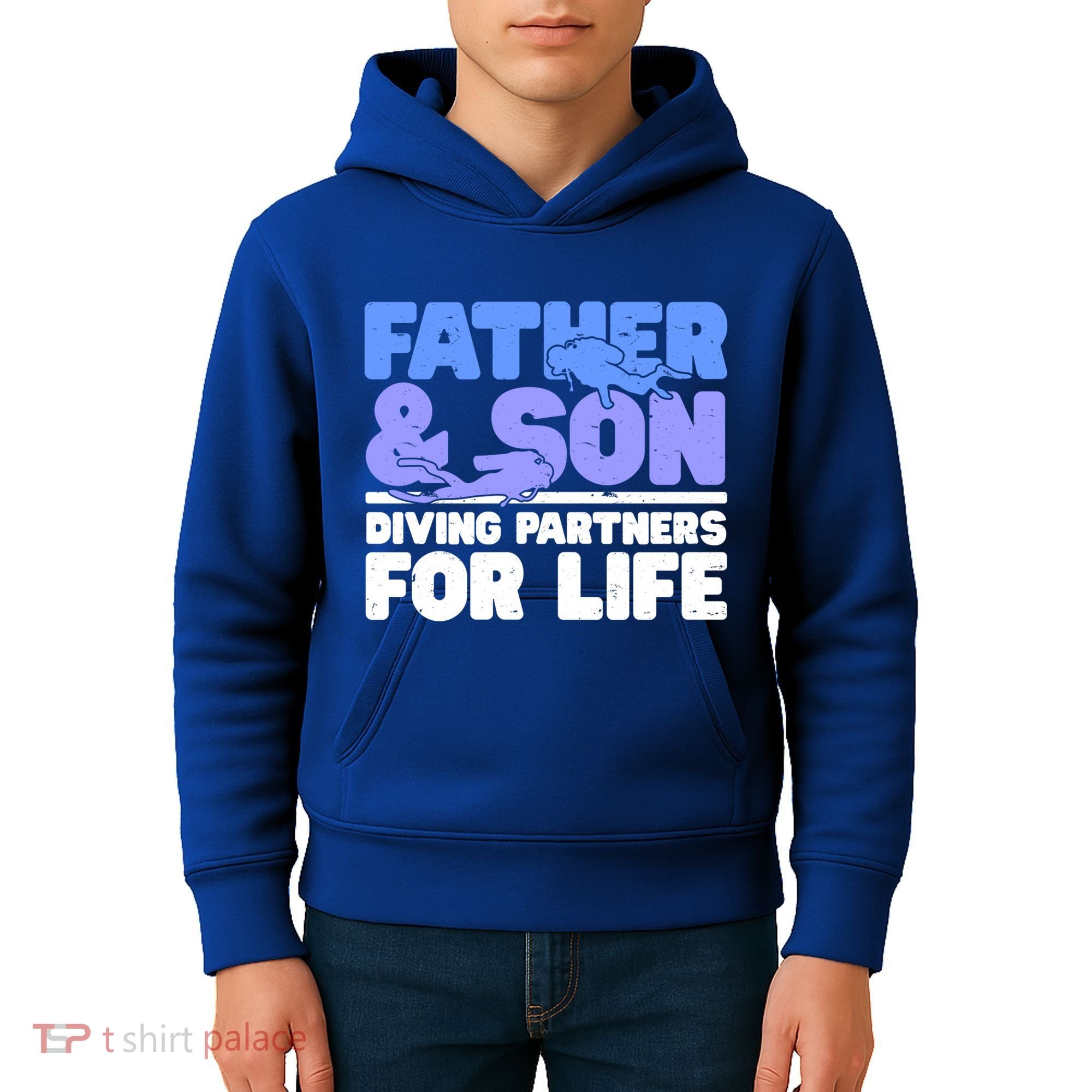 Scuba Diving Father And Son Diving Partners For Life Gift Kids Hoodie