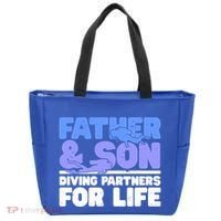 Scuba Diving Father And Son Diving Partners For Life Gift Tote Bag thumb 0