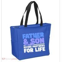 Scuba Diving Father And Son Diving Partners For Life Gift Tote Bag thumb 2