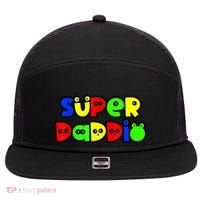 Super Daddio Funny Gamer Dad Fathers Day Video Game Lover 7 Panel Mesh Trucker Snapback Hat thumb 0