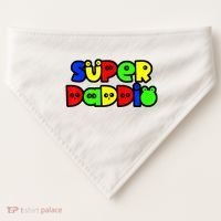 Super Daddio Funny Gamer Dad Fathers Day Video Game Lover USA-Made Doggie Bandana thumb 0