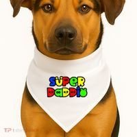 Super Daddio Funny Gamer Dad Fathers Day Video Game Lover USA-Made Doggie Bandana thumb 1