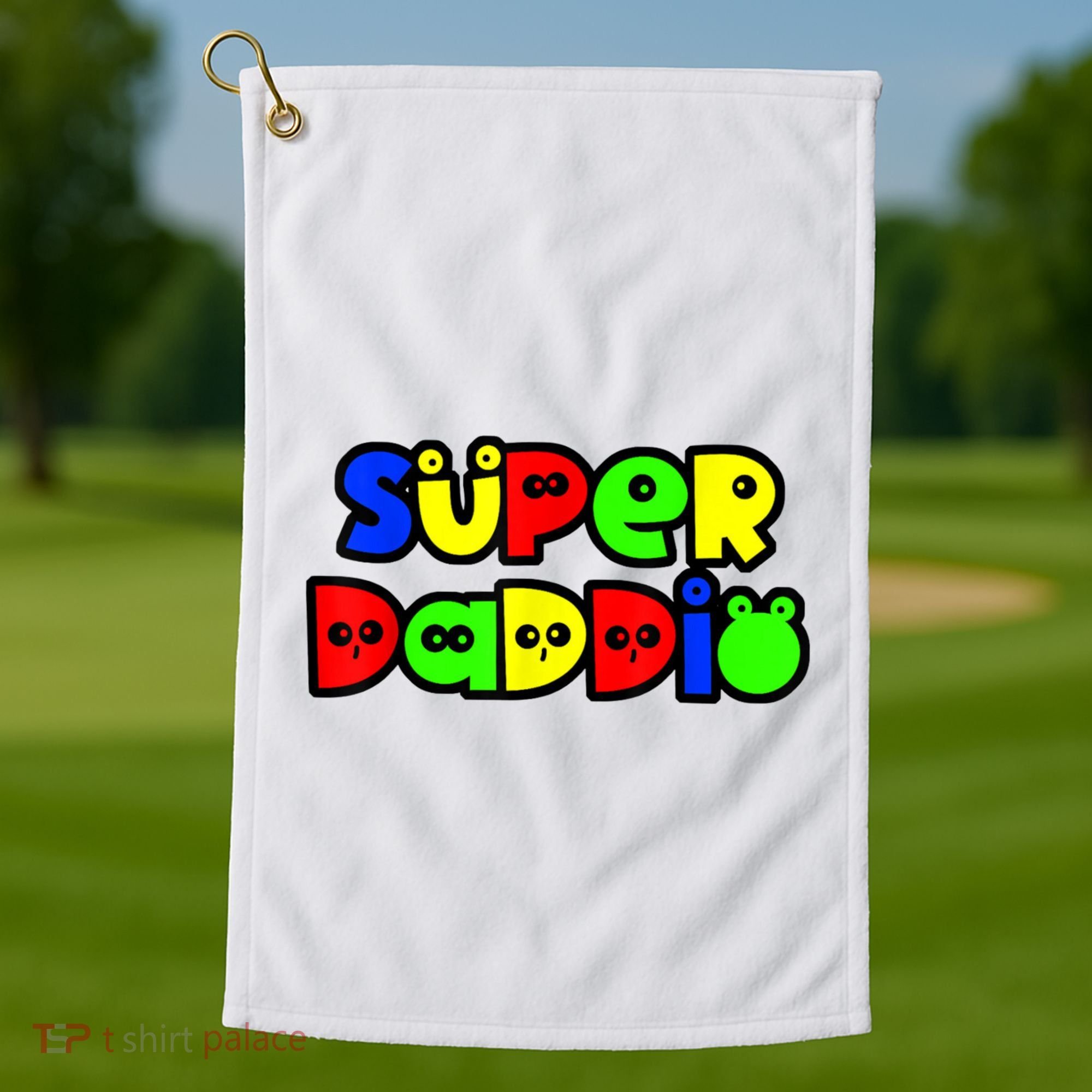 Super Daddio Funny Gamer Dad Fathers Day Video Game Lover Golf Towel