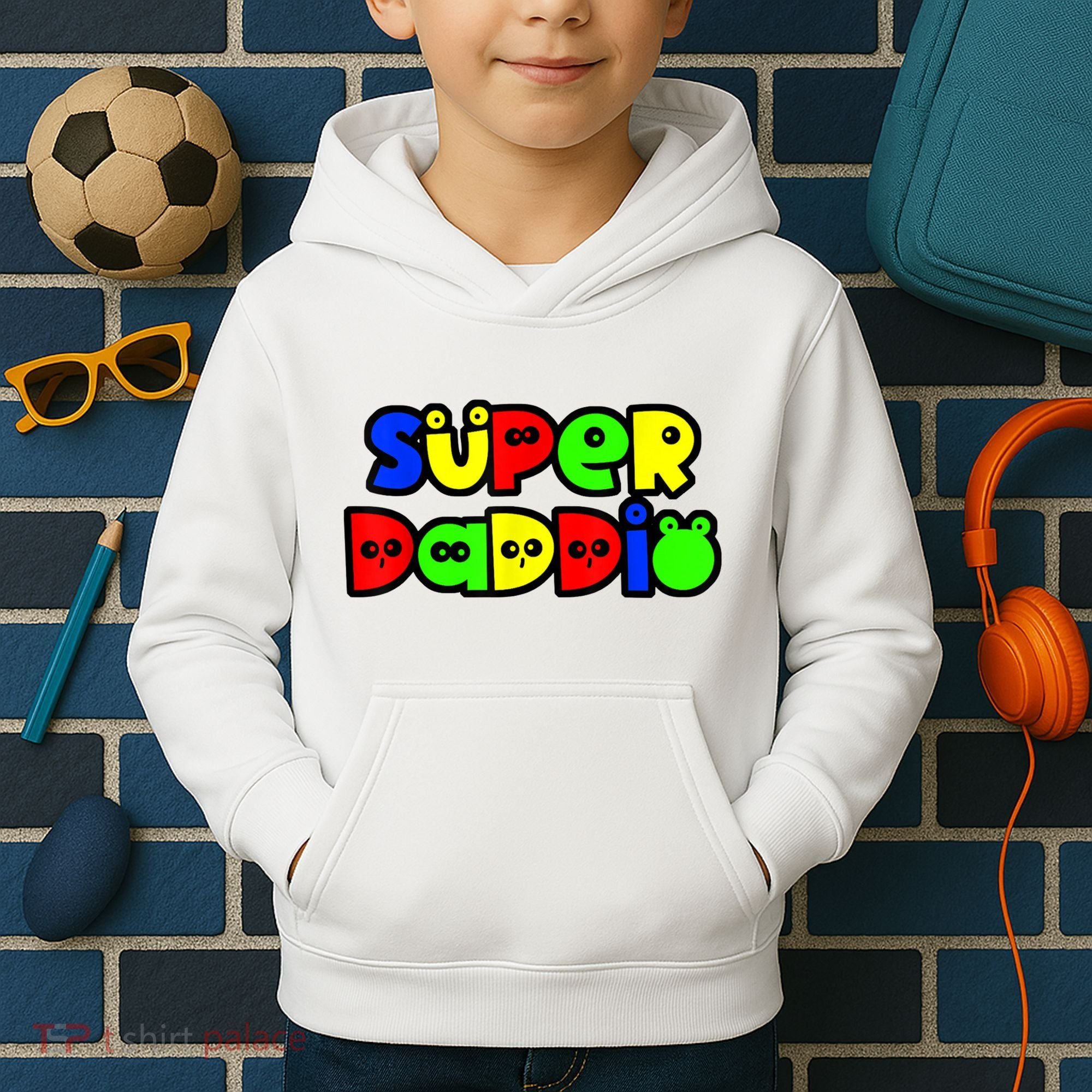 Super Daddio Funny Gamer Dad Fathers Day Video Game Lover Kids Hoodie