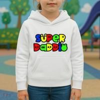 Super Daddio Funny Gamer Dad Fathers Day Video Game Lover Kids Hoodie thumb 3