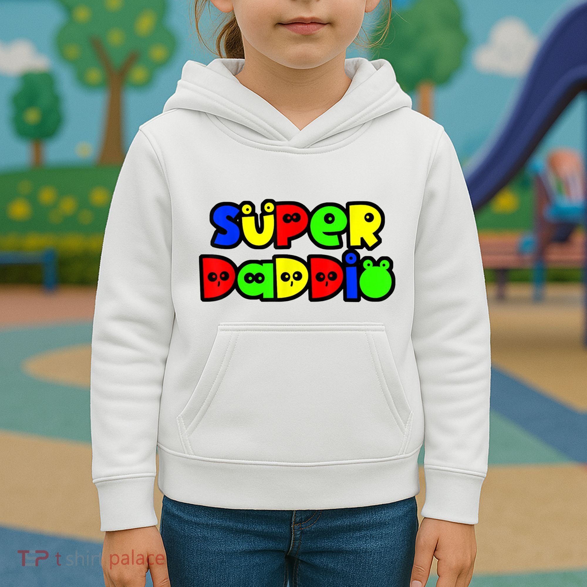 Super Daddio Funny Gamer Dad Fathers Day Video Game Lover Kids Hoodie