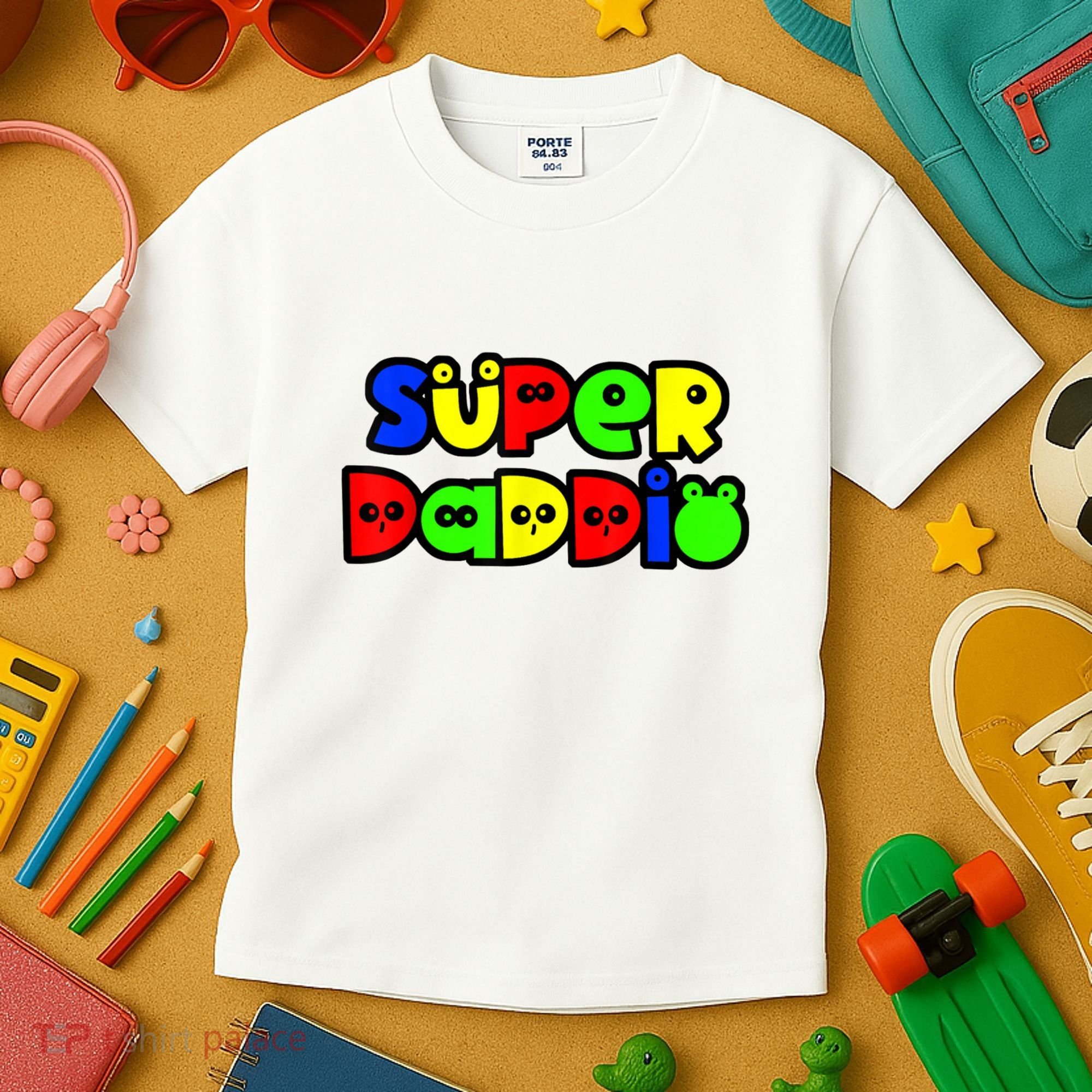 Super Daddio Funny Gamer Dad Fathers Day Video Game Lover Kids T-Shirt