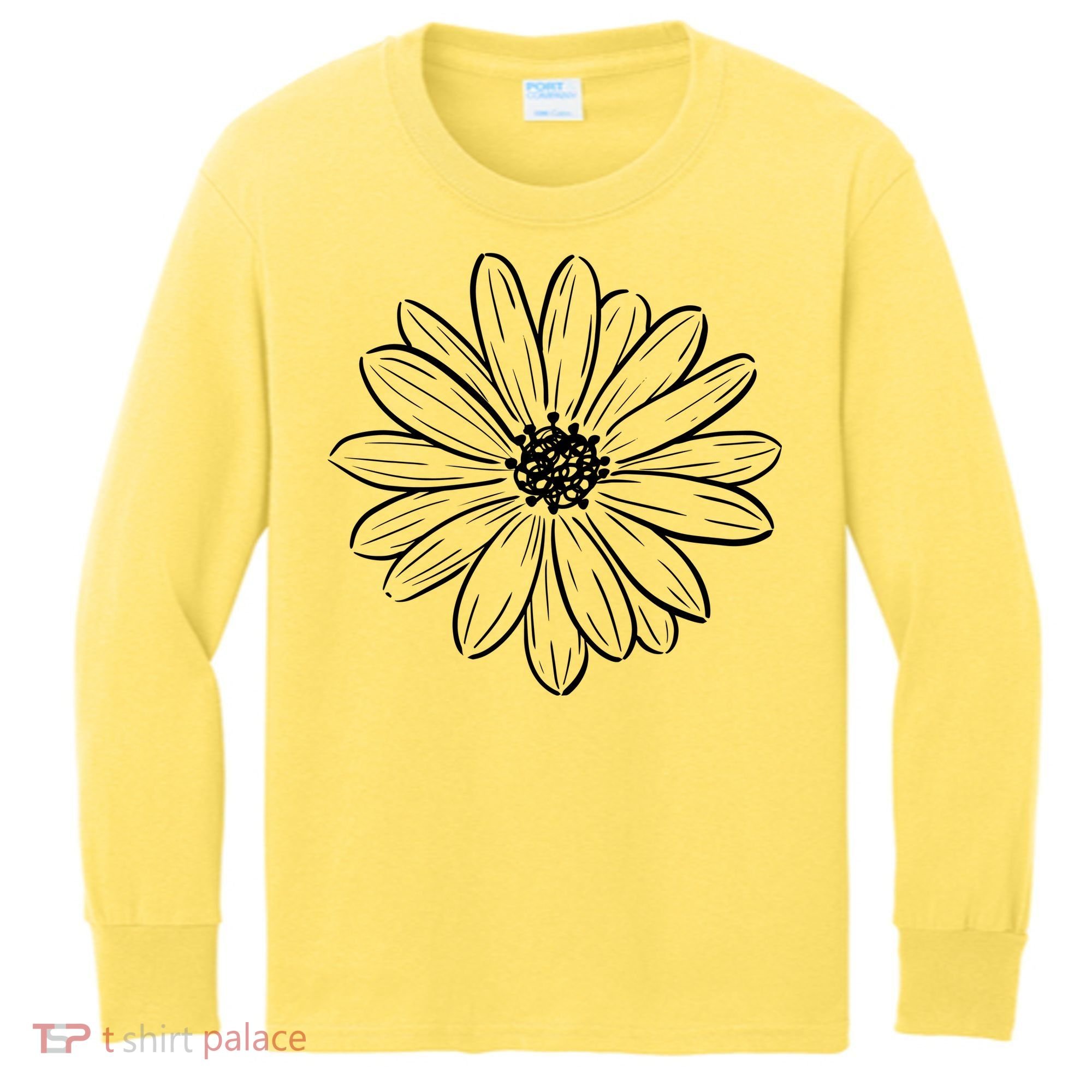 Spring Daisy Floral Kids Long Sleeve Shirt