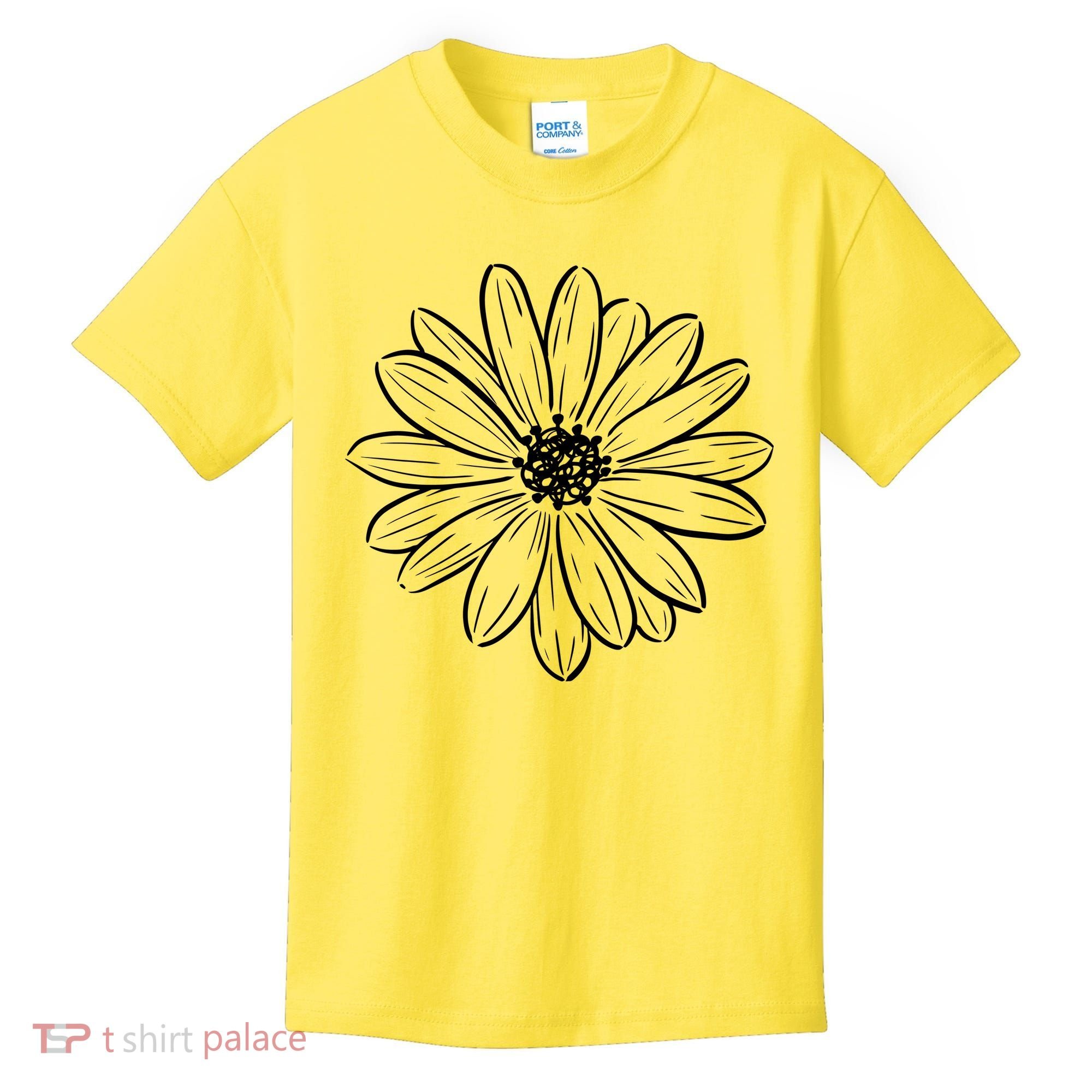 Spring Daisy Floral Kids T-Shirt