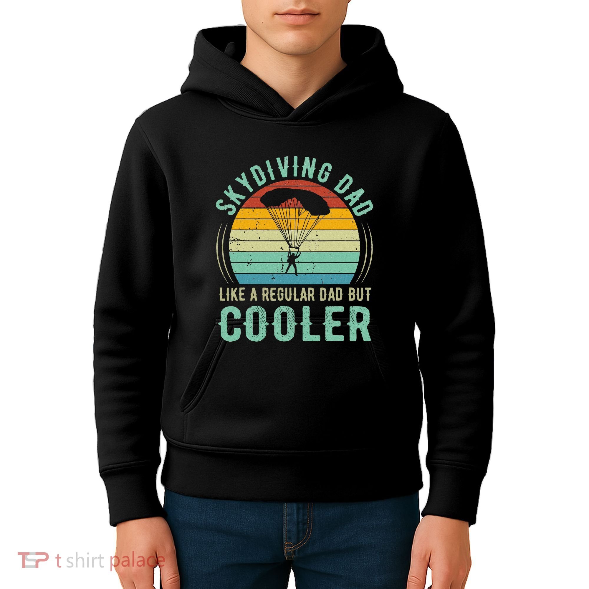 Skydiving Dad Funny Parachuting Skydiver Fathers Day Gift Kids Hoodie