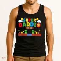 Super Dad Father's Day Gamer Daddy Super Daddio Tank Top thumb 3