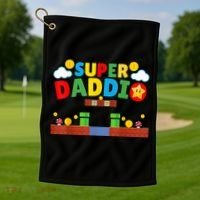 Super Dad Father's Day Gamer Daddy Super Daddio Golf Towel thumb 1