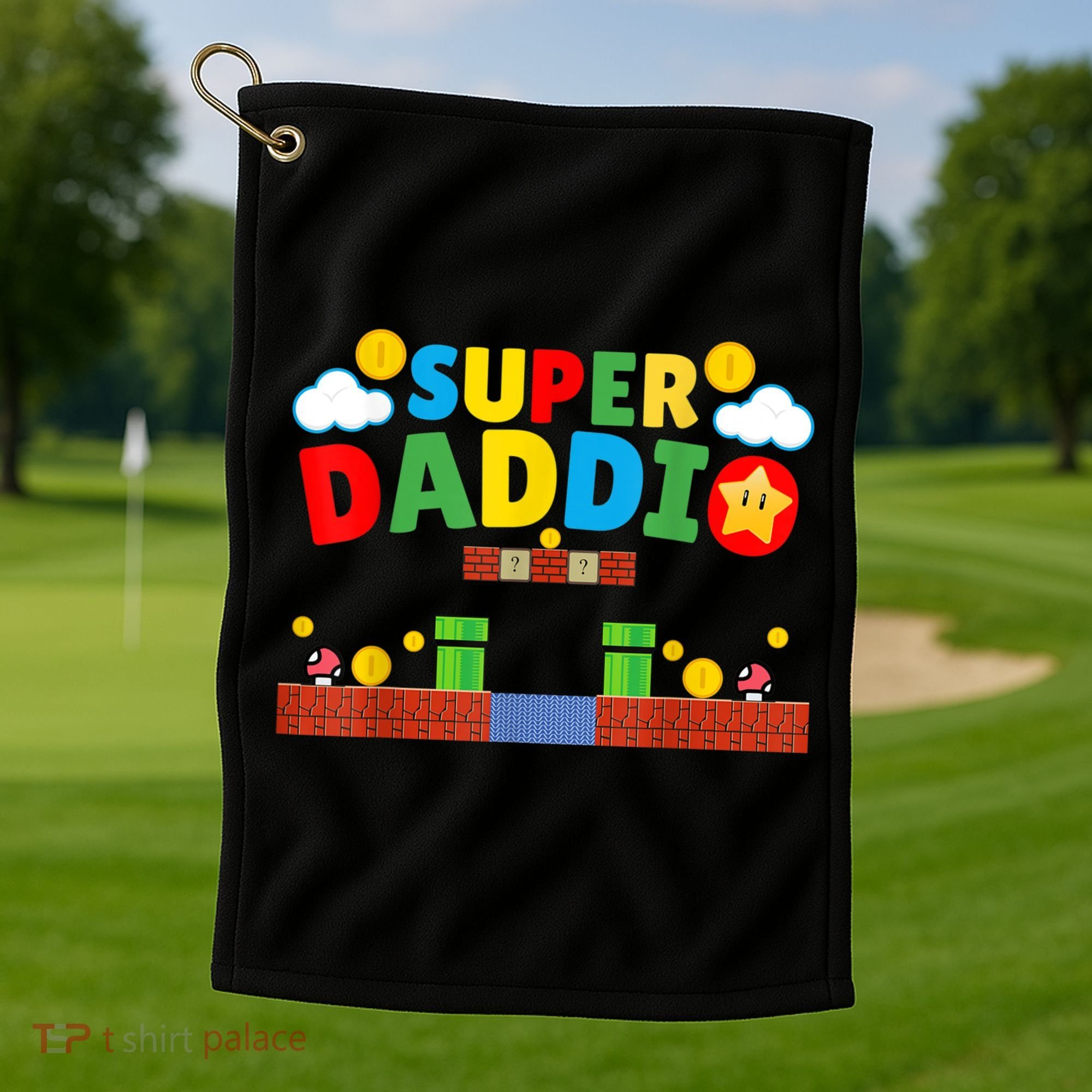Super Dad Father's Day Gamer Daddy Super Daddio Golf Towel