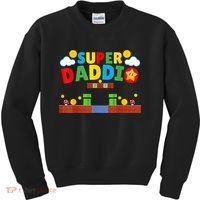 Super Dad Father's Day Gamer Daddy Super Daddio Kids Sweatshirt thumb 0