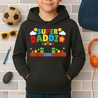 Super Dad Father's Day Gamer Daddy Super Daddio Kids Hoodie thumb 2