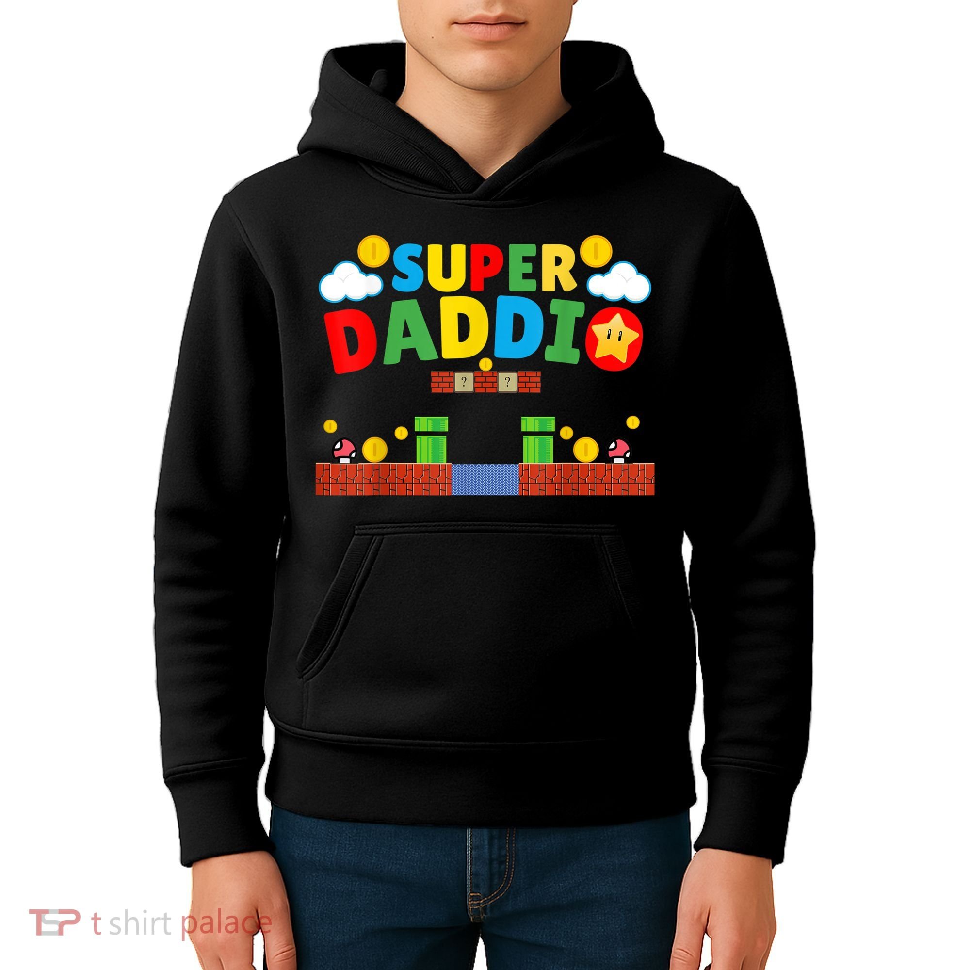 Super Dad Father's Day Gamer Daddy Super Daddio Kids Hoodie