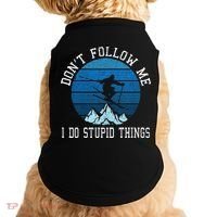 Ski Dont Follow Me Skiing Freestyle Funny Skier Gift Doggie Tank thumb 0