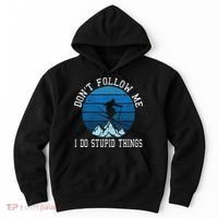 Ski Dont Follow Me Skiing Freestyle Funny Skier Gift Hoodie thumb 0