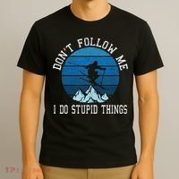 Ski Dont Follow Me Skiing Freestyle Funny Skier Gift T-Shirt thumb 3