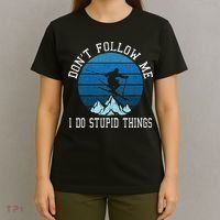 Ski Dont Follow Me Skiing Freestyle Funny Skier Gift T-Shirt thumb 4