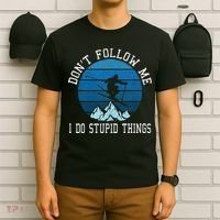Ski Dont Follow Me Skiing Freestyle Funny Skier Gift T-Shirt thumb 6