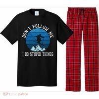 Ski Dont Follow Me Skiing Freestyle Funny Skier Gift Pajama Set thumb 0