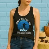 Ski Dont Follow Me Skiing Freestyle Funny Skier Gift Women's Tank Top thumb 2