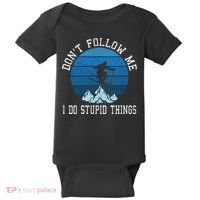 Ski Dont Follow Me Skiing Freestyle Funny Skier Gift Baby Bodysuit thumb 0
