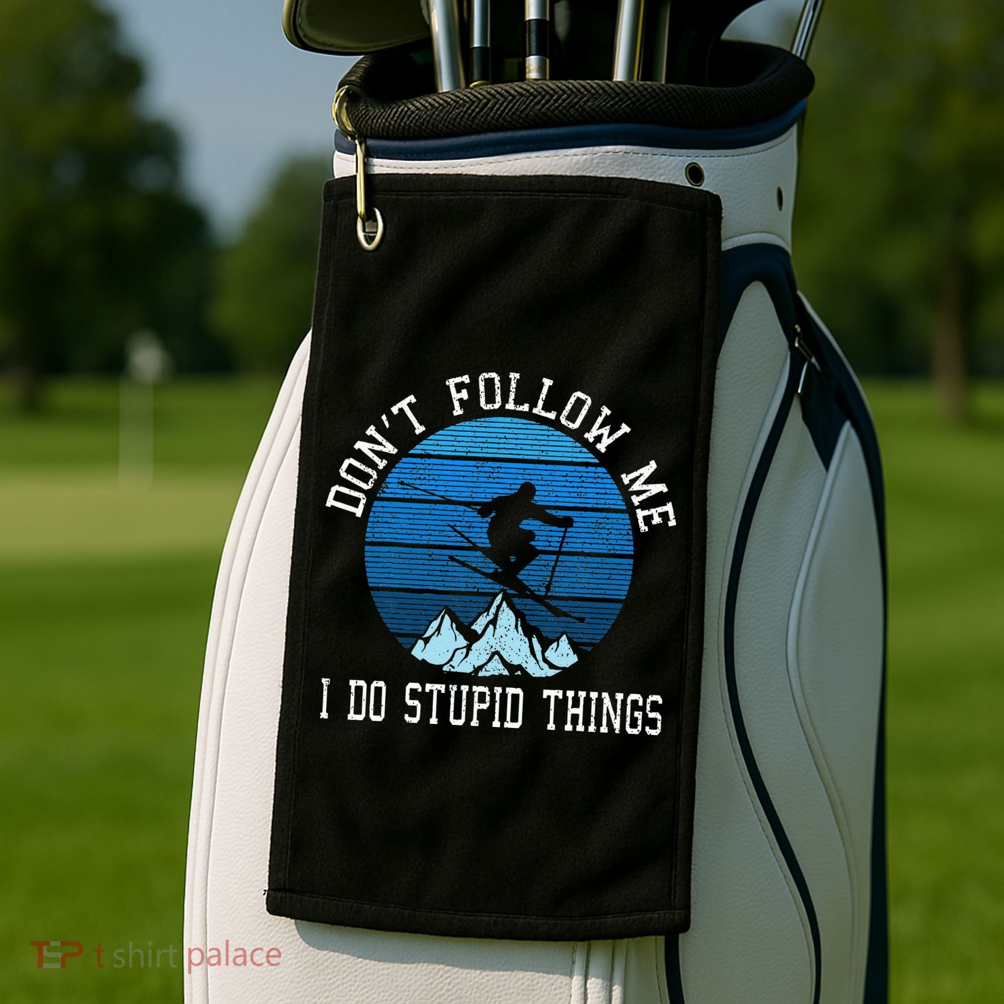 Ski Dont Follow Me Skiing Freestyle Funny Skier Gift Golf Towel