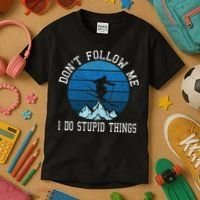 Ski Dont Follow Me Skiing Freestyle Funny Skier Gift Kids T-Shirt thumb 3