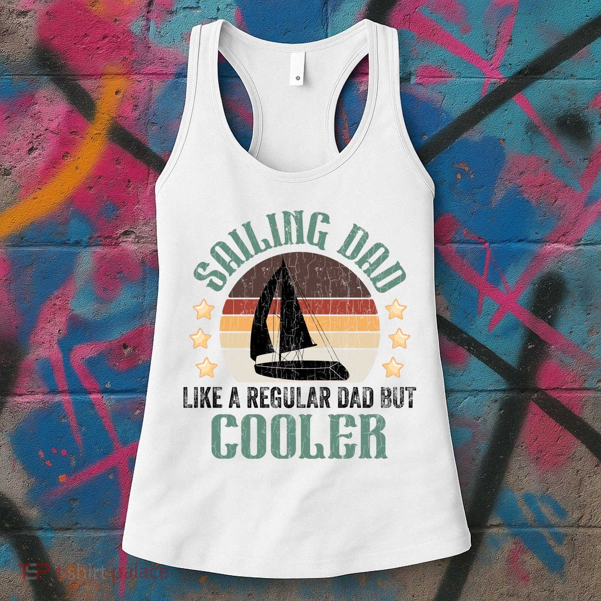 Sailing Dad Funny Sailor Sailboat Yacht Boat Graphic Great Gift Women's Tank Top