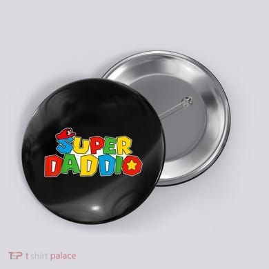 Super Daddio Funny Gamer Dad Fathers Day Video Game Lover Button