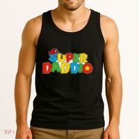 Super Daddio Funny Gamer Dad Fathers Day Video Game Lover Tank Top thumb 3