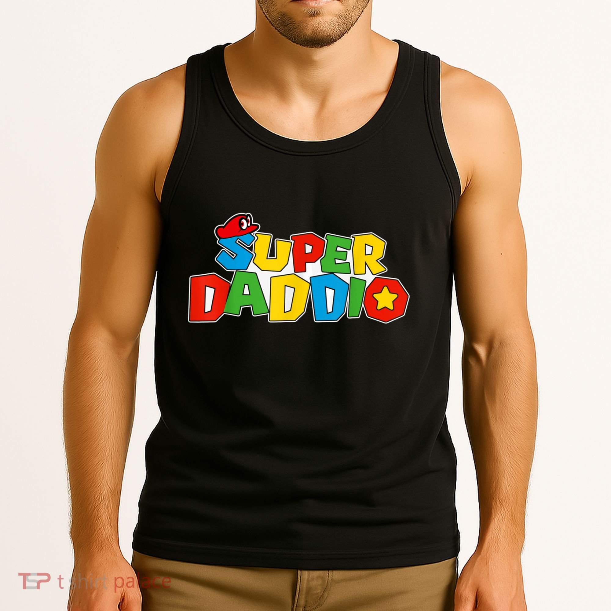 Super Daddio Funny Gamer Dad Fathers Day Video Game Lover Tank Top