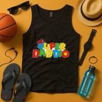 Super Daddio Funny Gamer Dad Fathers Day Video Game Lover Tank Top thumb 4