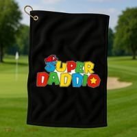 Super Daddio Funny Gamer Dad Fathers Day Video Game Lover Golf Towel thumb 1