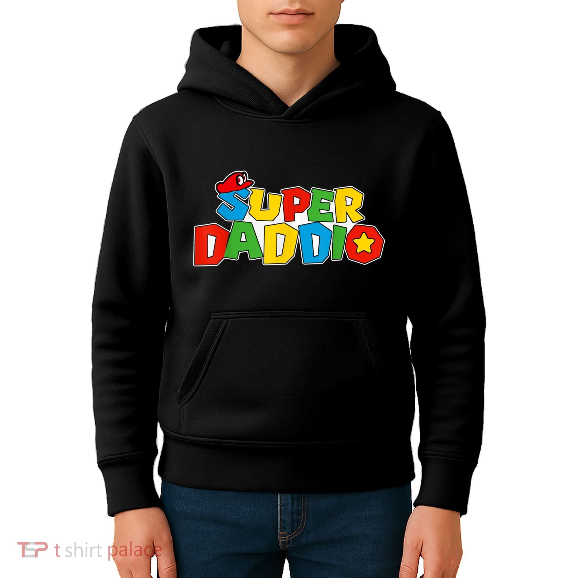 Super Daddio Funny Gamer Dad Fathers Day Video Game Lover Kids Hoodie