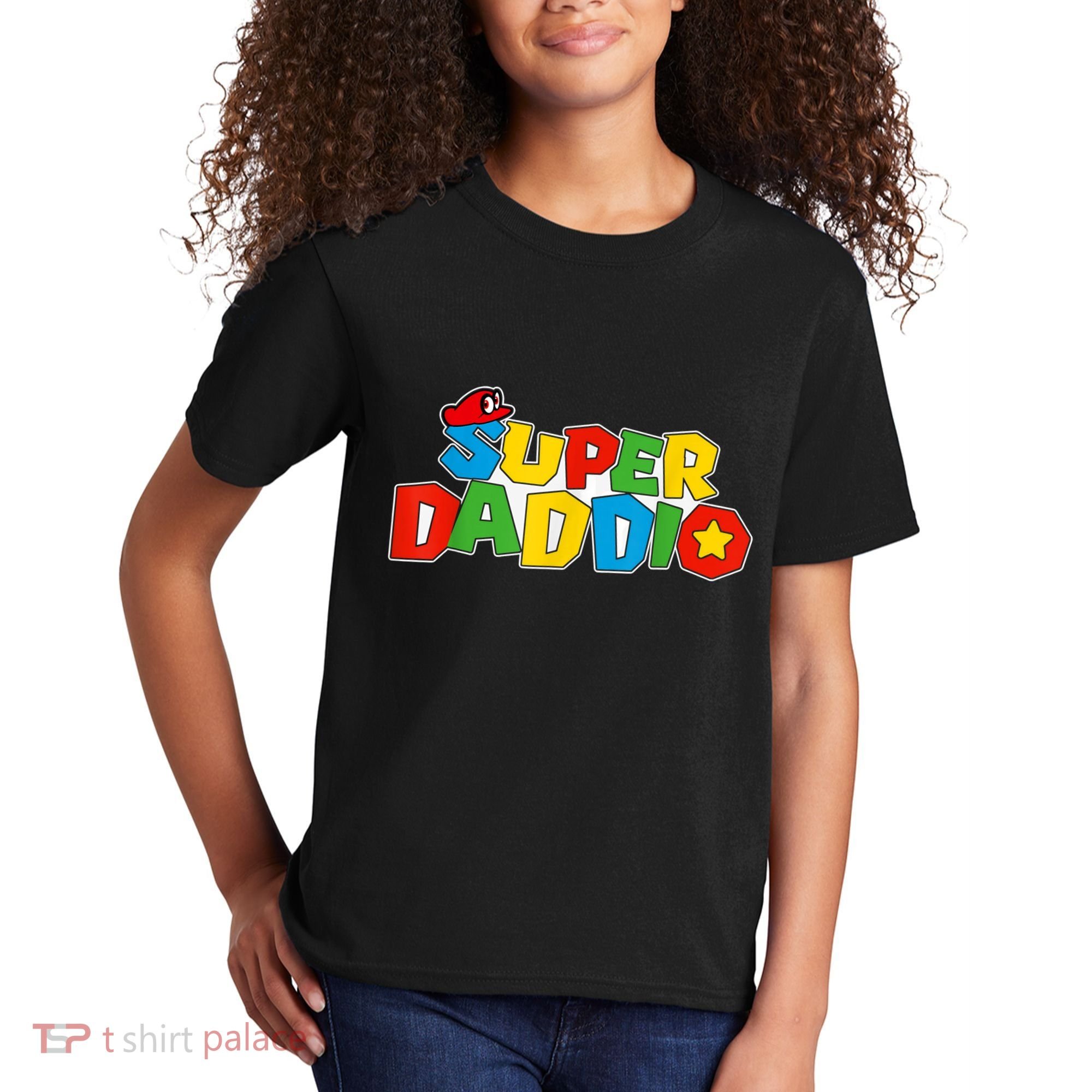 Super Daddio Funny Gamer Dad Fathers Day Video Game Lover Kids T-Shirt