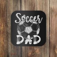 Soccer Dad For Family Matching Team Player Soccer Ball Coaster thumb 0