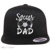 Soccer Dad For Family Matching Team Player Soccer Ball Flat Bill Trucker Hat thumb 0