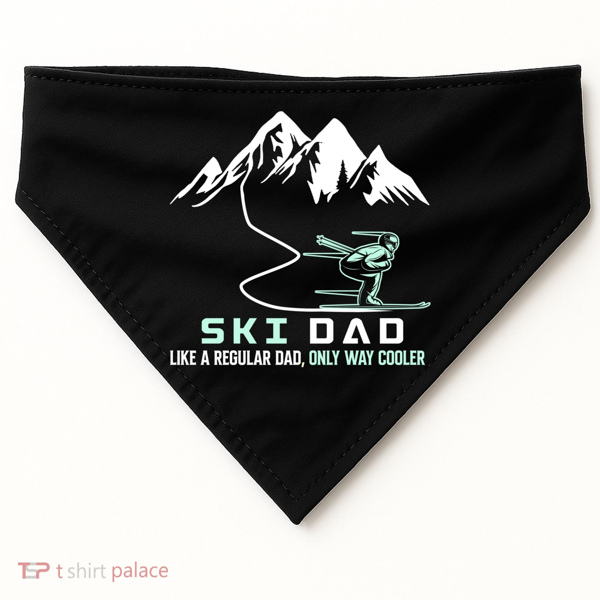 Ski Dad Funny Cute Winter Skiing Gift USA-Made Doggie Bandana