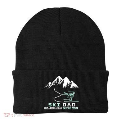 Ski Dad Funny Cute Winter Skiing Gift Beanie