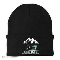 Ski Dad Funny Cute Winter Skiing Gift Beanie thumb 0