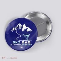 Ski Dad Funny Cute Winter Skiing Gift Button thumb 0