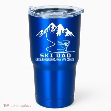 Ski Dad Funny Cute Winter Skiing Gift Tumbler