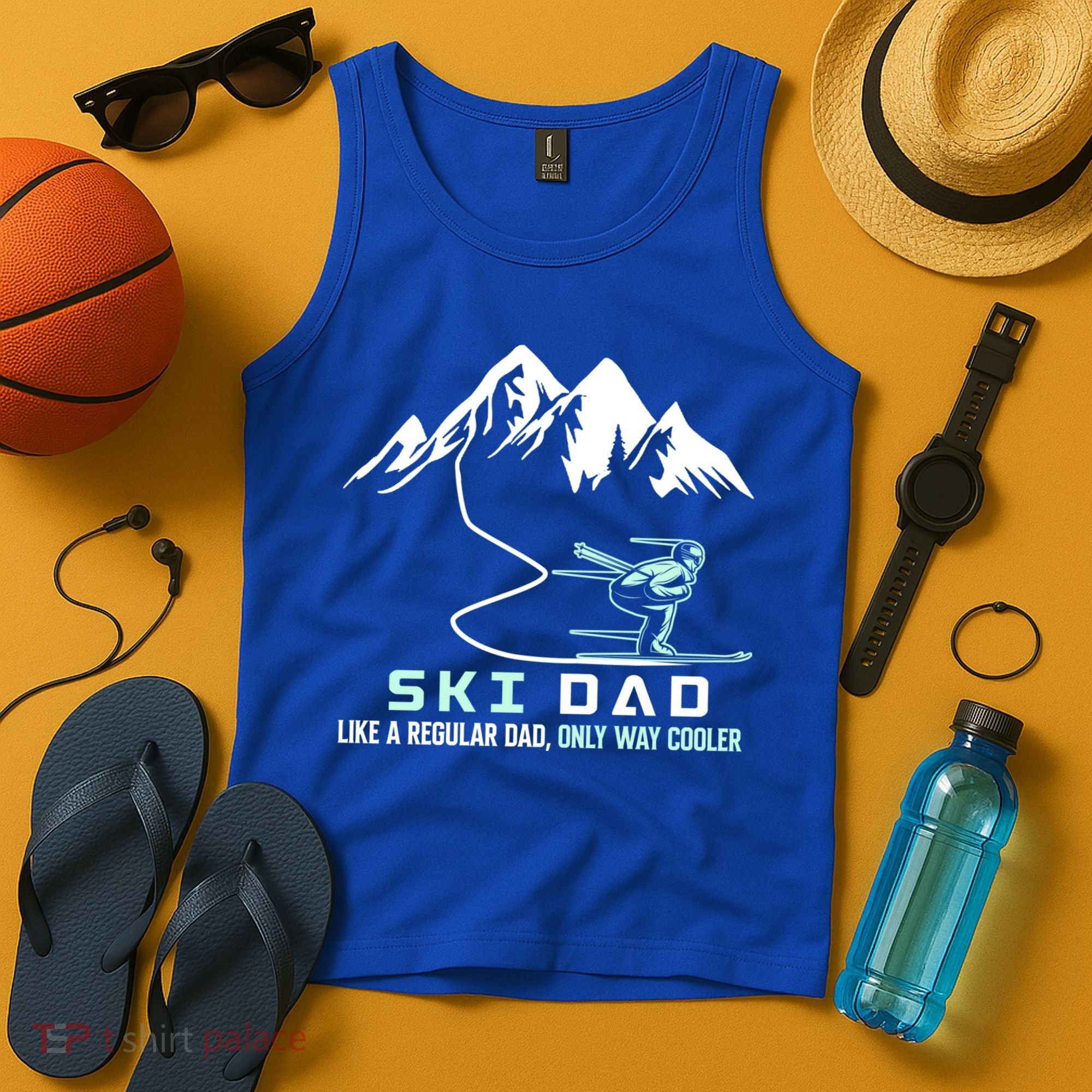 Ski Dad Funny Cute Winter Skiing Gift Tank Top